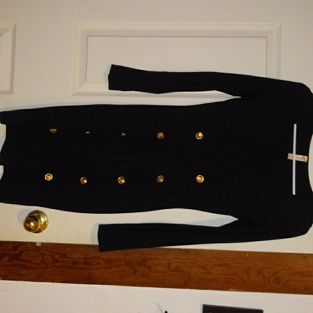Jesia New York Black Dress with Gold Buttons